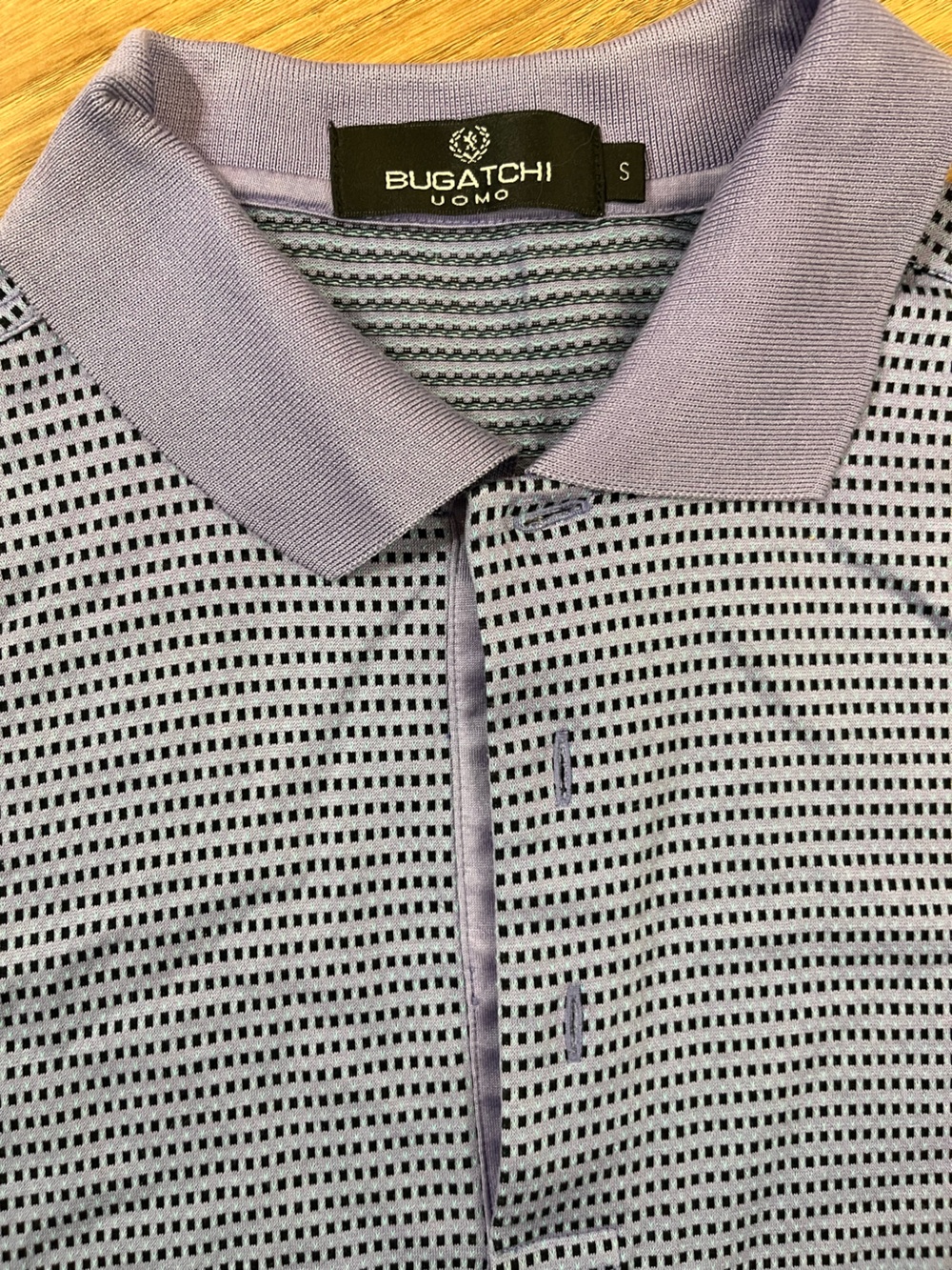 Bugatchi blue  Micro-Pattern Polo - Picture 2 of 3